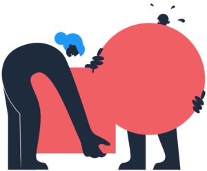 Illustration of characters working together